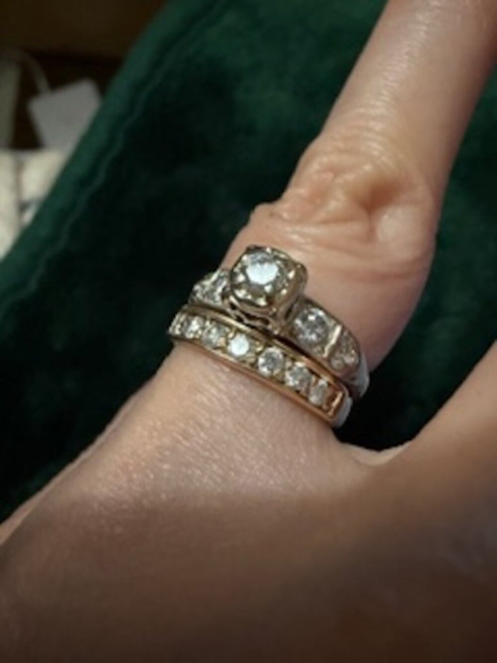 Natural Diamond Wedding Ring Set